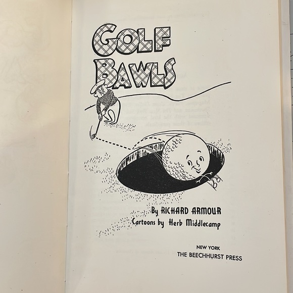 Golf Bawls – Richard Armour (1946, Beechhurst Press) – Illustrated Golf Humor - Picture 3 of 6